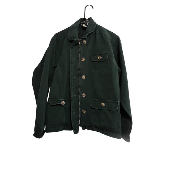 Cherokee Denim Jacket Button Up Full Zip Mens Size Small Green Vintage - Picture 1 of 4
